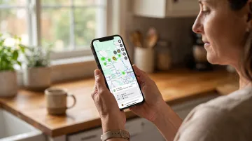 Parent using mobile app to track school bus location in real time