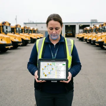 School bus routing and navigation app in use