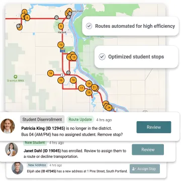 Driver tablet scanning student bus pass