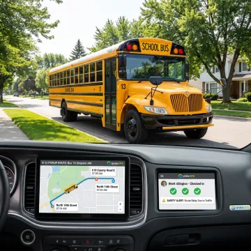 School bus technology dashboard for student transportation