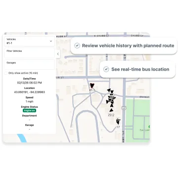 Transportation director reviewing school bus routing software