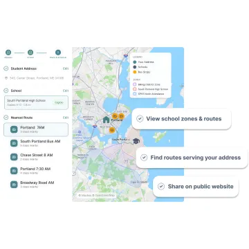 School bus route planning software dashboard