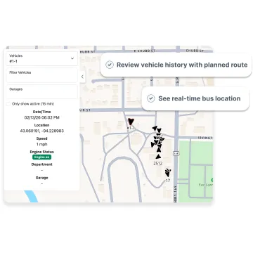 School bus routing software dashboard