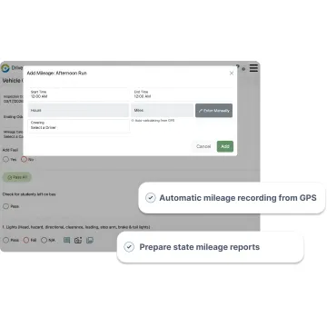 School bus management dashboard with GPS routes