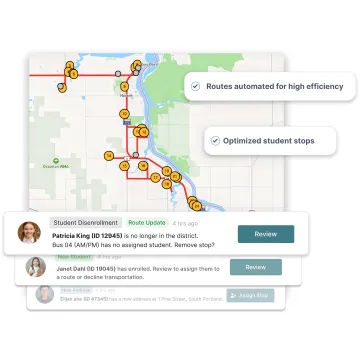 Transportation director optimizing school bus routes on routing software