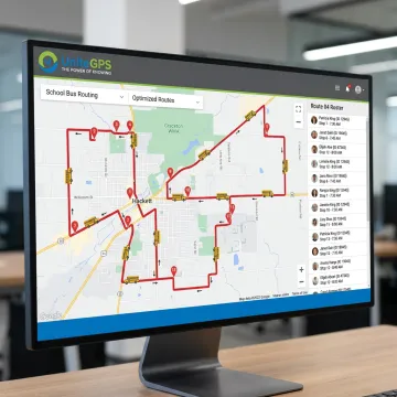 School bus route planning software dashboard