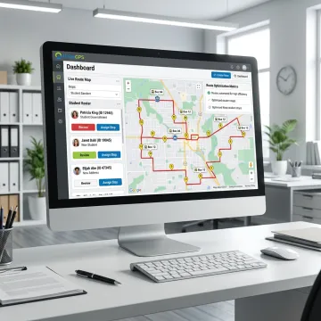 School bus routing software dashboard