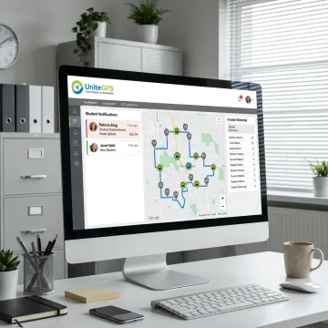 School bus software platform on a transportation dashboard