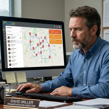 School transportation dashboard showing routes and bus tracking