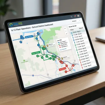 School bus routing software dashboard