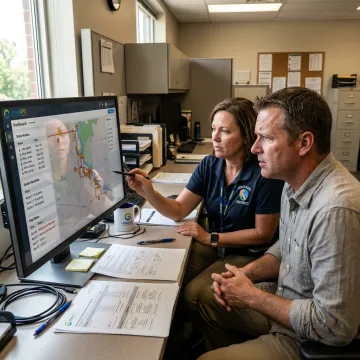 School transportation team planning optimized bus routes