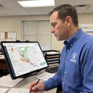 School bus fleet monitored through GPS tracking