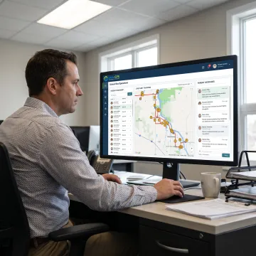Transportation team using an integrated school bus dashboard
