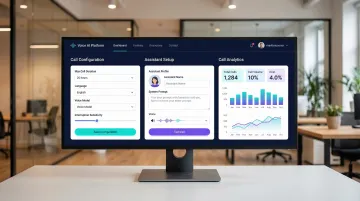 Voice AI API developer dashboard showing call configuration and analytics metrics