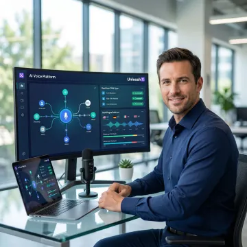 AI voice connector dashboard showing real-time call analytics and CRM integration