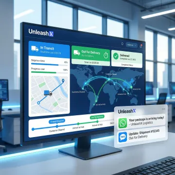 AI-powered shipment tracking dashboard showing real-time delivery status updates