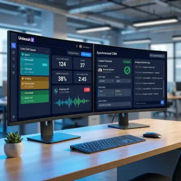 AI-powered automated outbound call software dashboard with active dialer and CRM integration