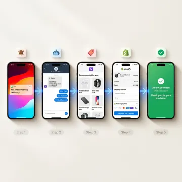 Step-by-step Shopify cart recovery workflow using AI SMS automation