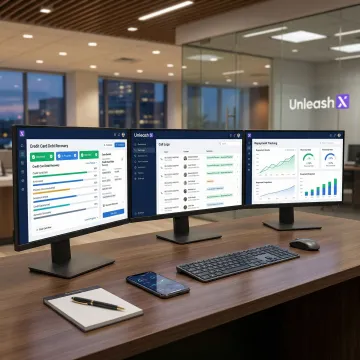 AI agent managing credit card collections and recovery on a digital dashboard