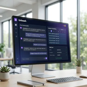 AI agent qualifying EdTech leads and scheduling a product demo on a laptop dashboard
