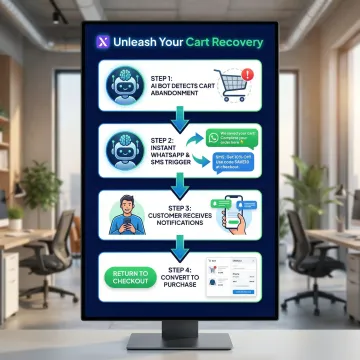 AI agent sending personalized cart recovery messages to online shoppers