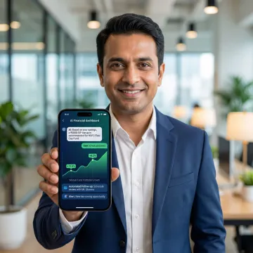 AI agent interface showing SIP upselling conversation with a mutual fund investor