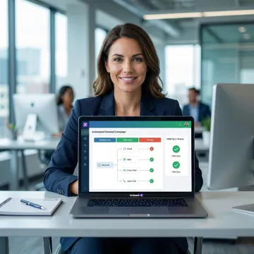Step-by-step motor insurance renewal AI workflow on a laptop screen
