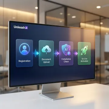 Step-by-step AI seller onboarding workflow on marketplace platform