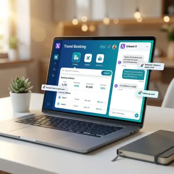 AI agent managing travel and hospitality booking follow-ups across multiple channels