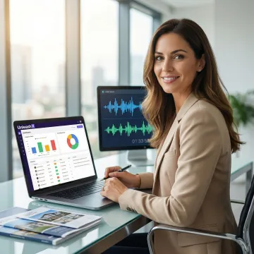 AI voice agent qualifying a real estate lead over a phone call with property data on screen