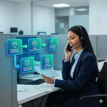 Step-by-step AI outbound campaign workflow for life insurance sales