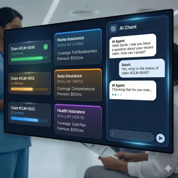 AI support agent interface for insurance company customer service