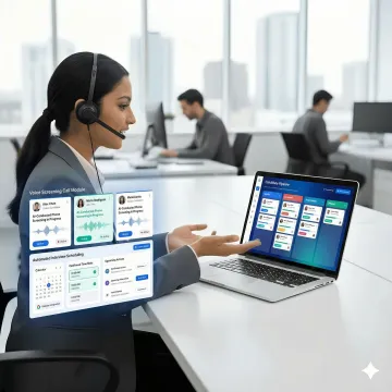 AI-powered voice recruiting automation platform managing candidate screening and interview scheduling