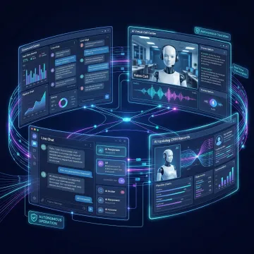 AI-powered autonomous digital workforce managing business tasks across multiple channels