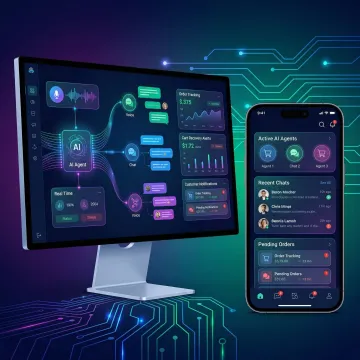 AI voice agent managing e-commerce customer interactions on multiple channels