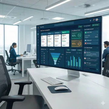 AI agent dashboard managing credit card lead generation and qualification workflows