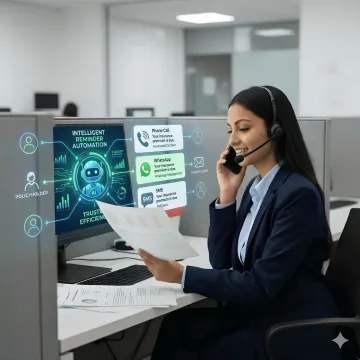 AI agent conducting insurance premium payment follow-up via phone and WhatsApp