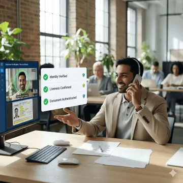 AI agent conducting video KYC verification for a regulated industry client on a digital platform