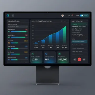 AI voice agent dashboard showing insurance lead qualification metrics in India