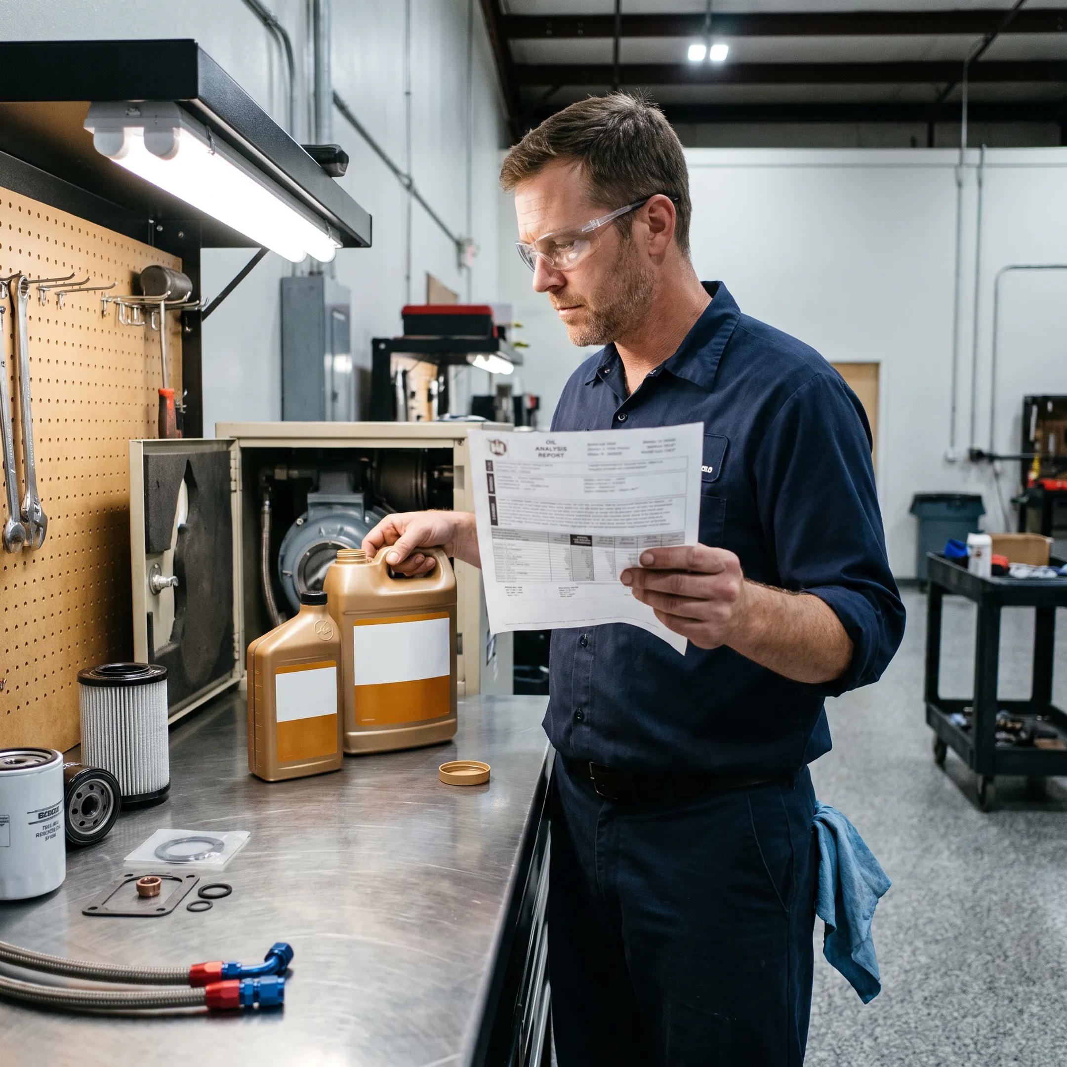 Gas compressor lubricant selection and oil analysis materials