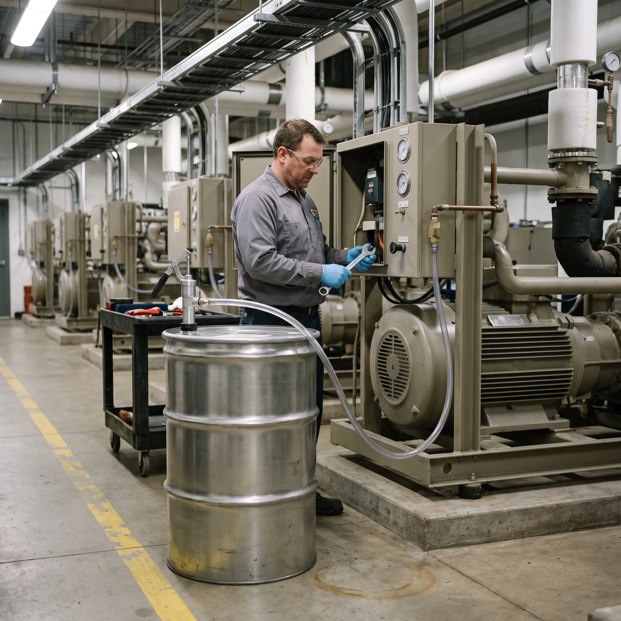 Refrigeration compressor maintenance