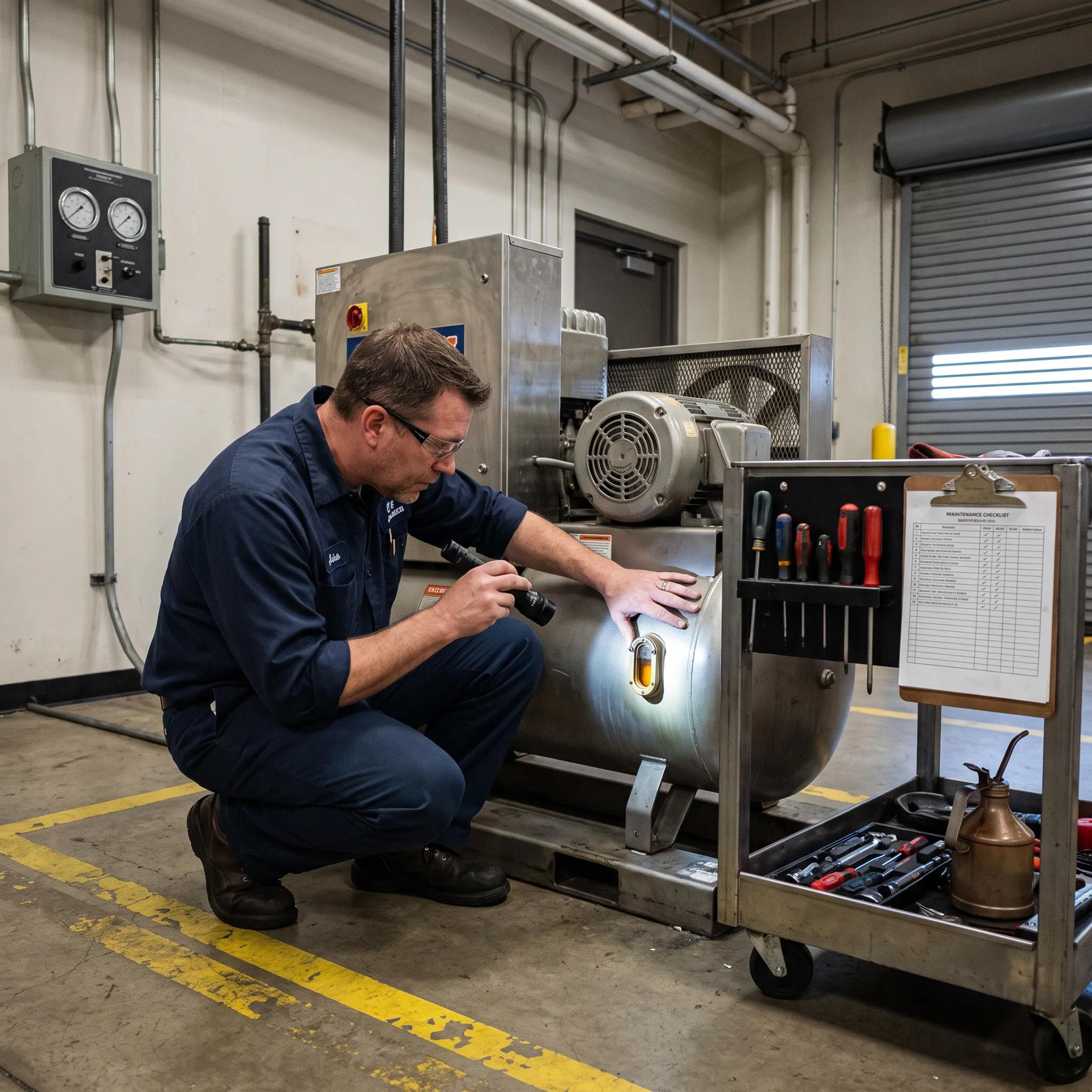 Commercial compressor maintenance