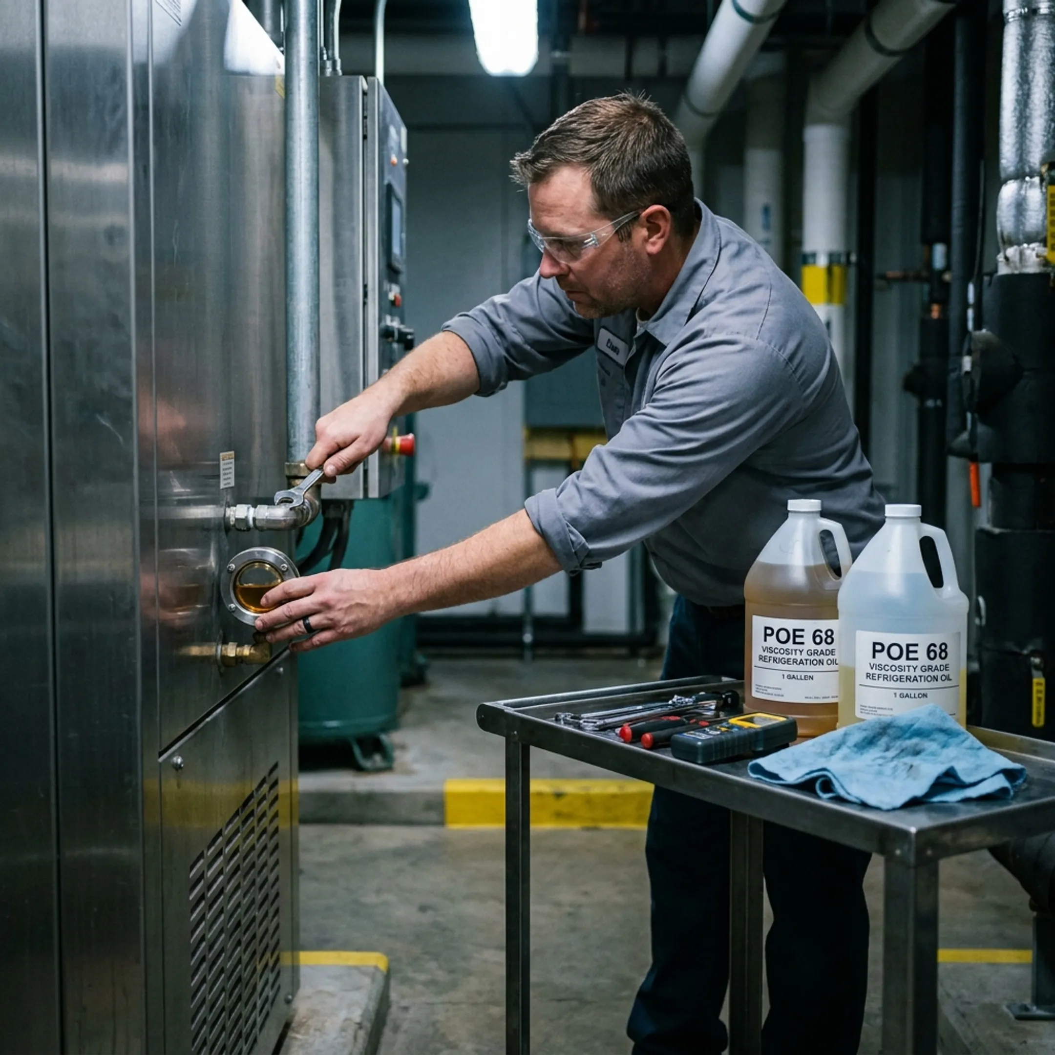 Industrial refrigeration compressor maintenance