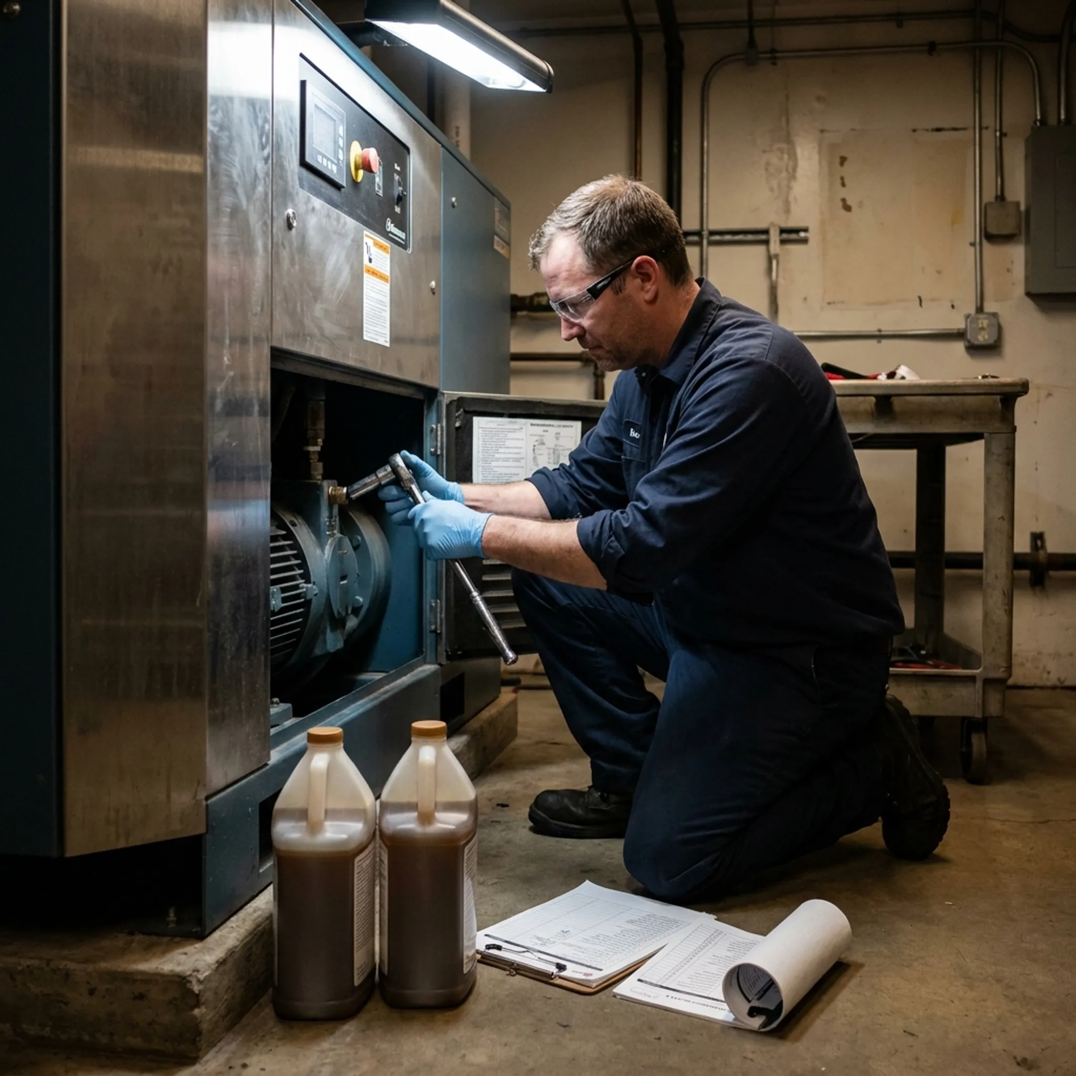 Commercial compressor maintenance