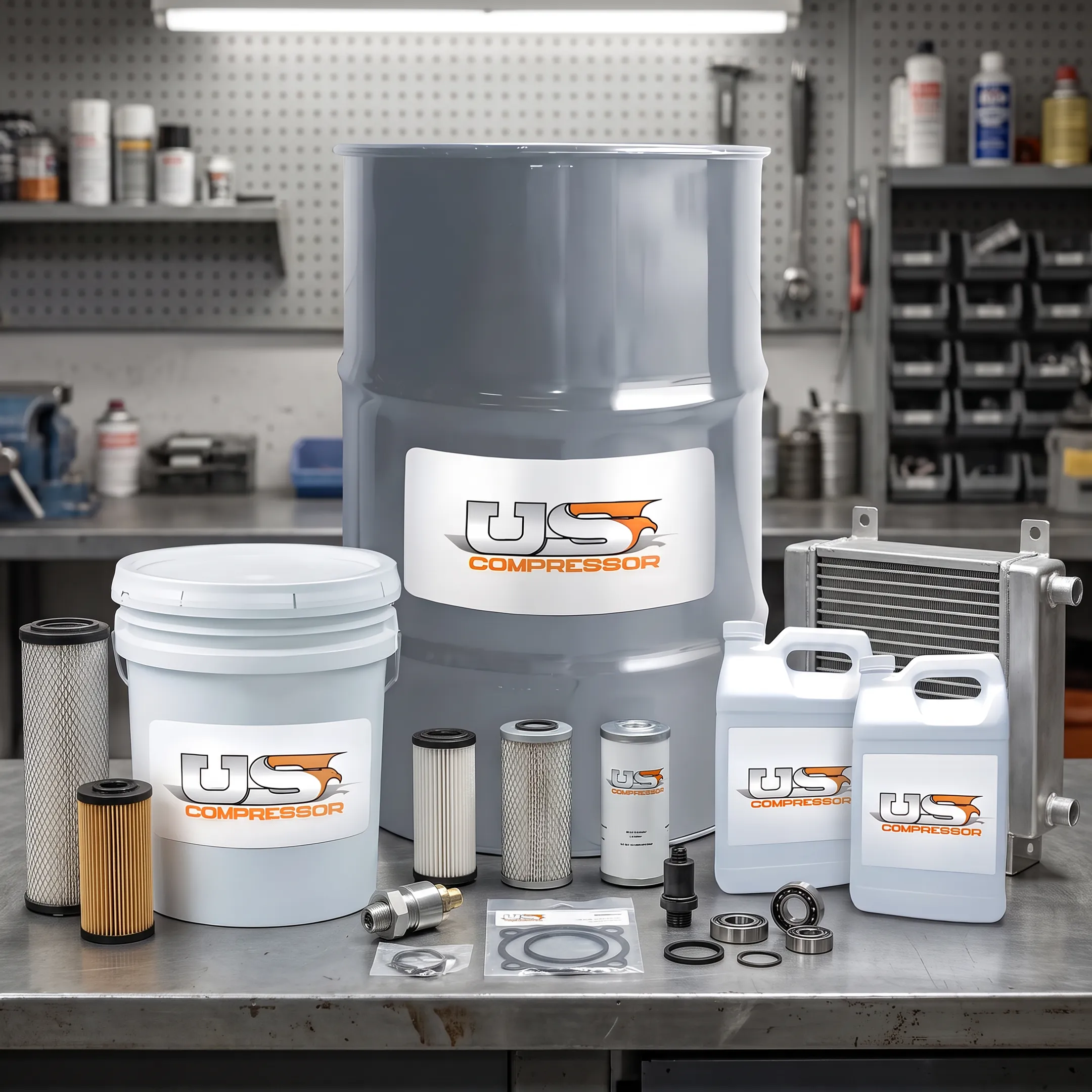 Industrial compressor cooling components prepared for evaluation