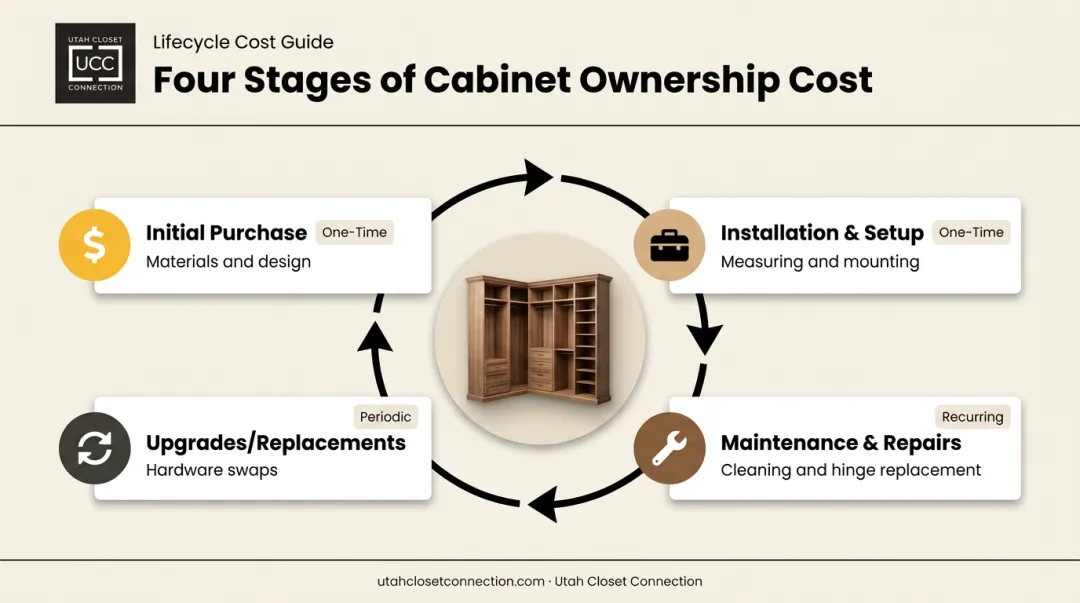 Cabinet lifecycle cost breakdown from purchase to long-term maintenance
