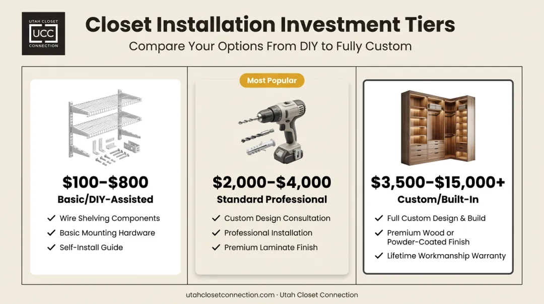 Three-tier Murphy bed installation cost comparison chart for 2026