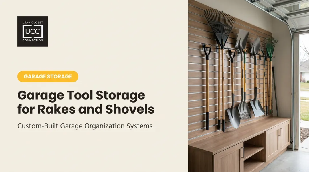 Garage Tool Storage for Rakes and Shovels