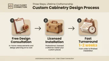 Three-step custom mudroom cabinetry design and installation process