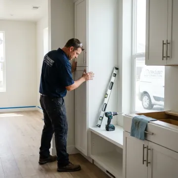 Cabinet installer fitting custom built-in storage